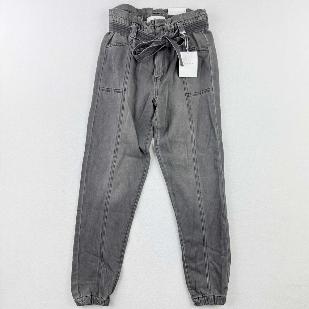 KanCan Relaxed Fit Denim Joggers Size M Womens Gray Paperbag Waist KC7878GR